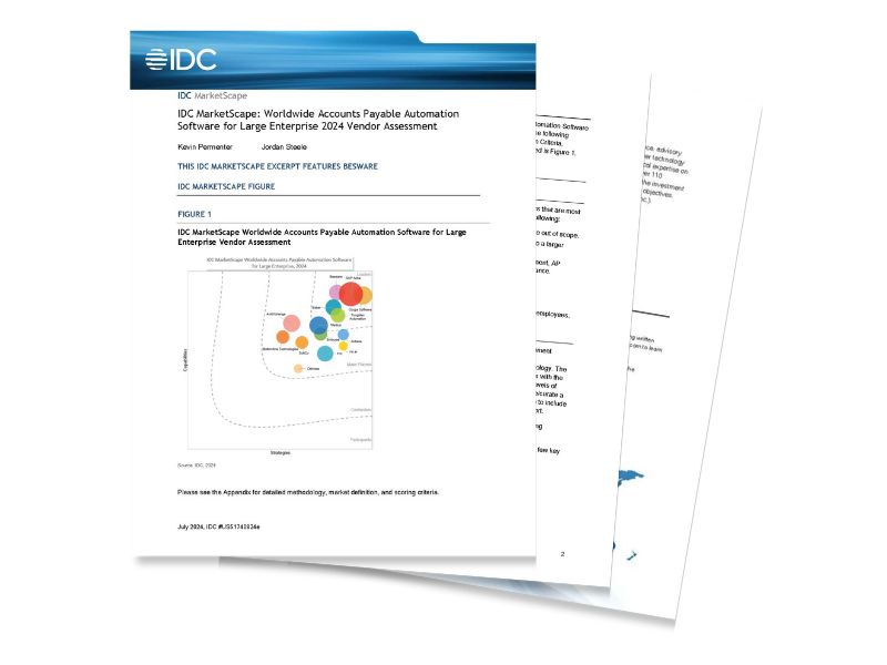 IDC MarketScape: Worldwide Accounts Payable Automation Software for Large Enterprise 2024 Vendor Assessment